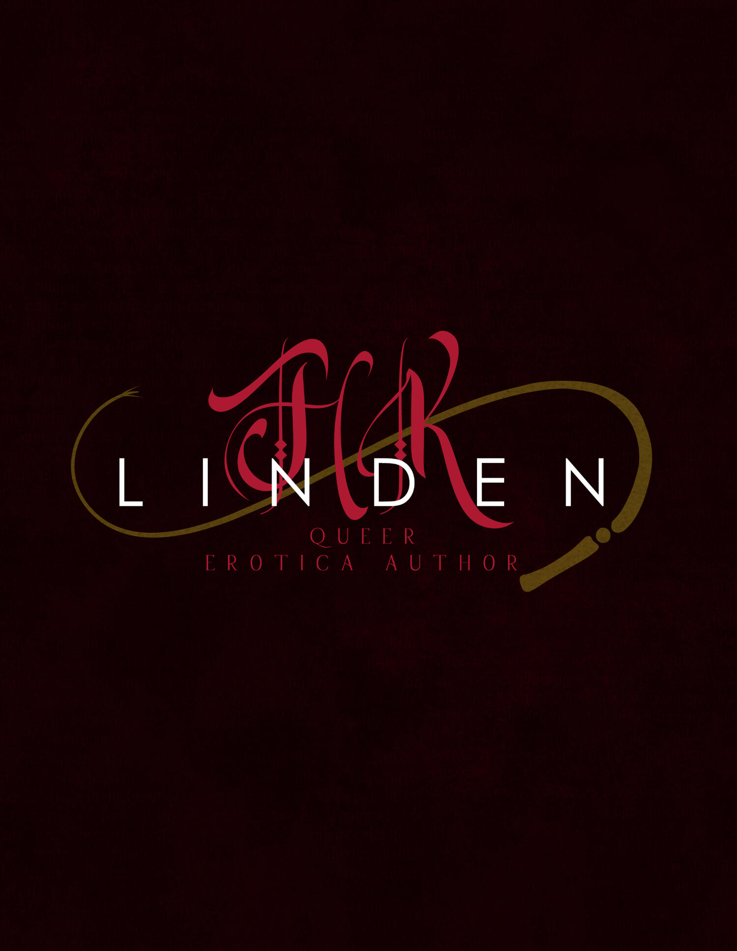 Author logo for H.K. Linden with a whip on a red background